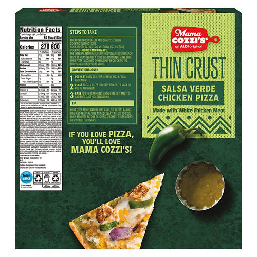 Mama Cozzi's Pizza Kitchen Thin Crust Salsa Verde Chicken Pizza